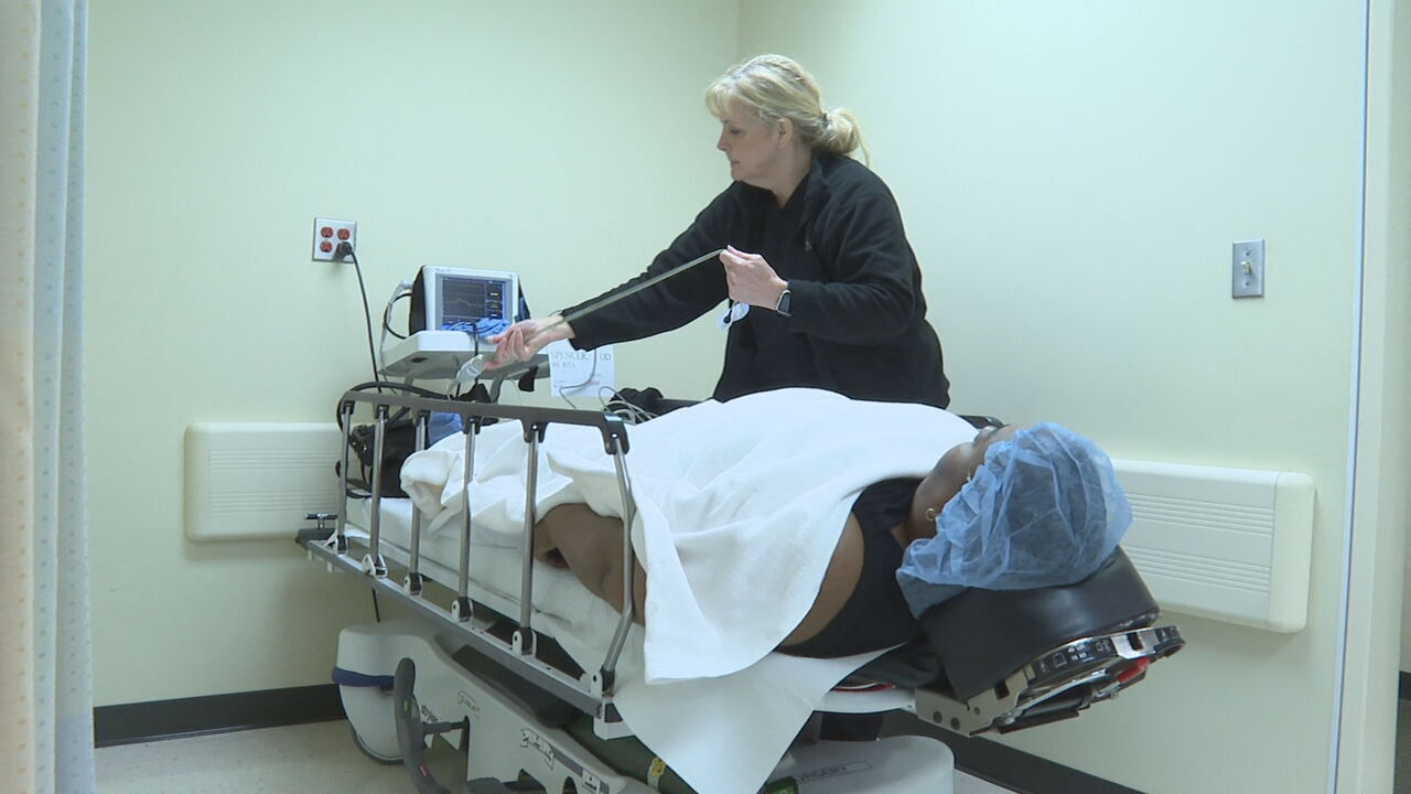woman on hospital bed